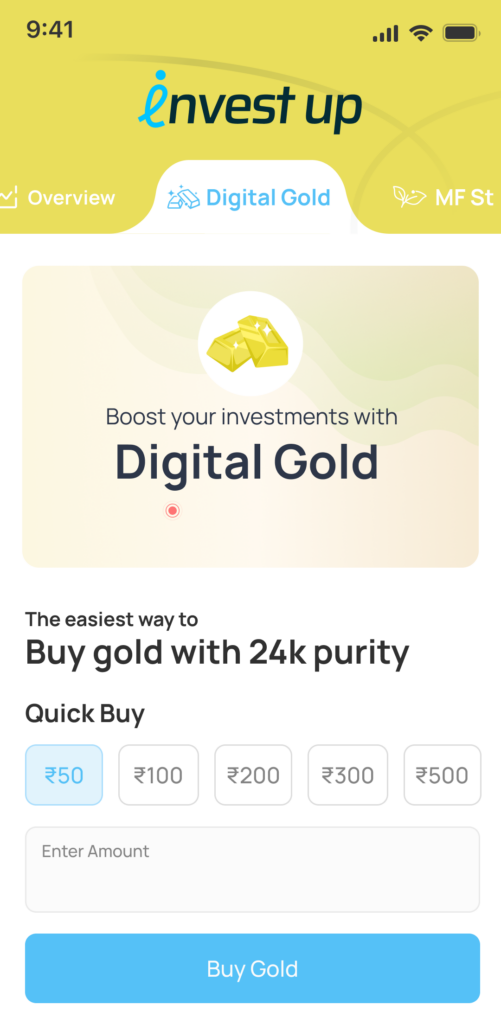 Use Quick Buy to invest in gold